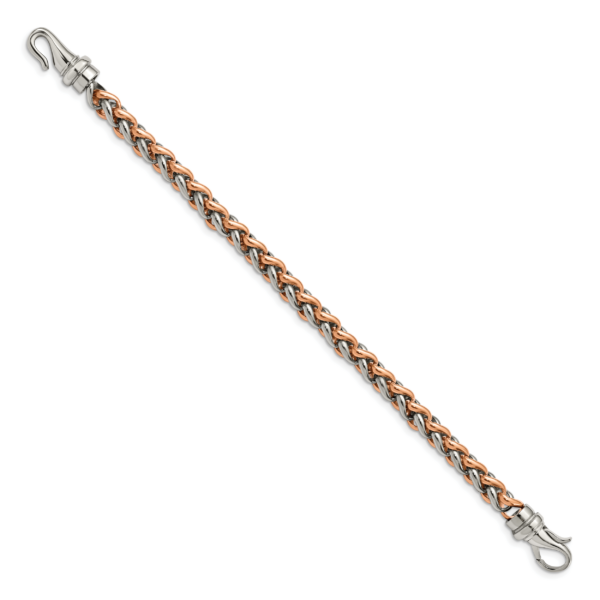Stainless Steel Polished Rose IP-plated 8.5in Bracelet - Image 3