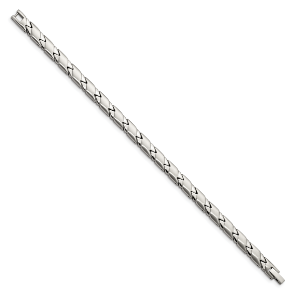 Stainless Steel Brushed and Polished 8.25in Bracelet - Image 2