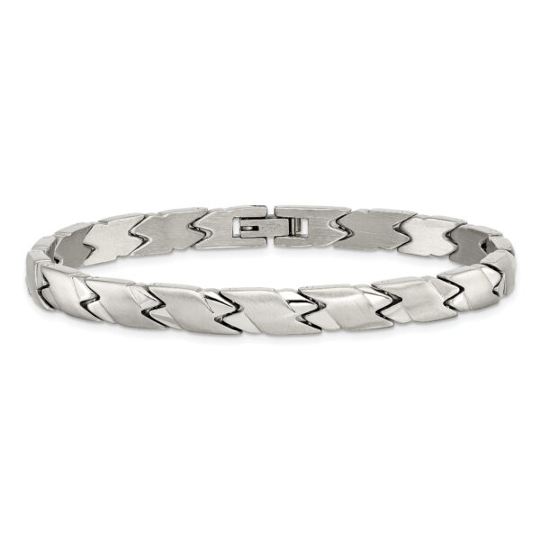 Stainless Steel Brushed and Polished 8.25in Bracelet - Image 3