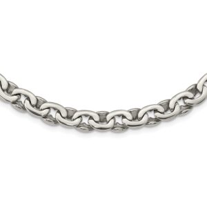 Stainless Steel Polished Oval Link 24in Necklace