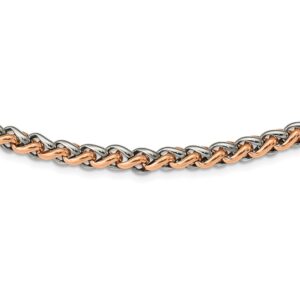 Stainless Steel Polished Rose IP-plated 24in Necklace