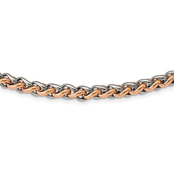 Stainless Steel Polished Rose IP-plated 24in Necklace