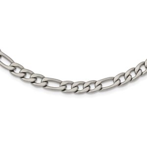Stainless Steel Satin 7mm 18in Figaro Chain