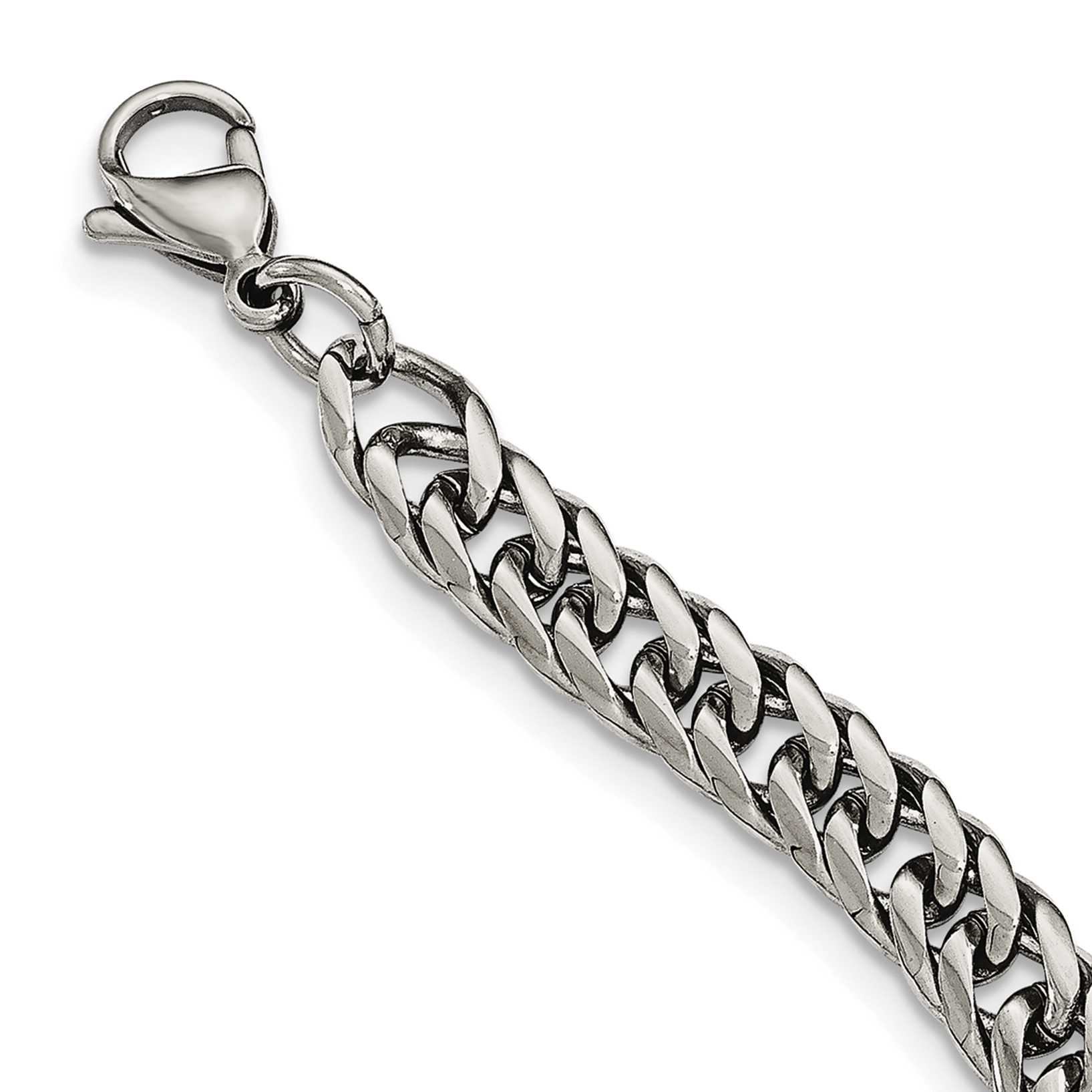 Stainless Steel Polished 24in Double Curb Chain Necklace - Image 3