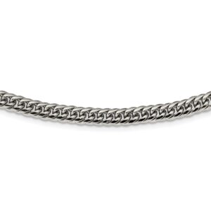 Stainless Steel Polished 24in Double Curb Chain Necklace