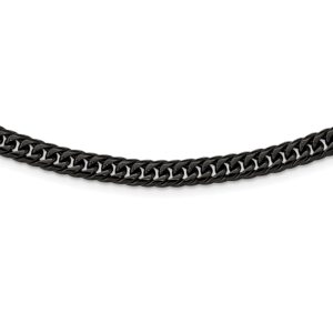 Stainless Steel Polished Black IP-plated Double Curb Chain 24in Necklace