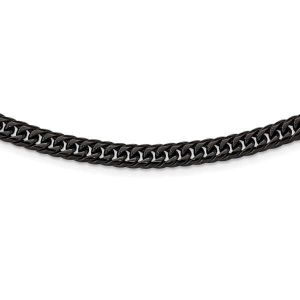 Stainless Steel Polished Black IP-plated Double Curb Chain 24in Necklace