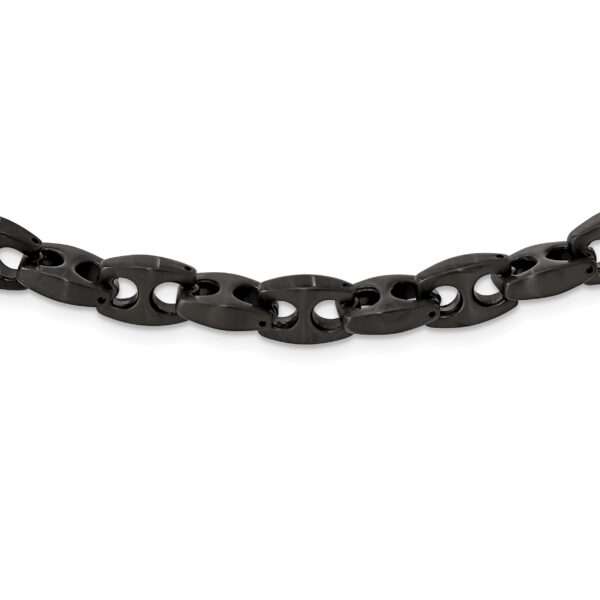 Stainless Steel Brushed Black IP-plated 24in Link Necklace - Image 3