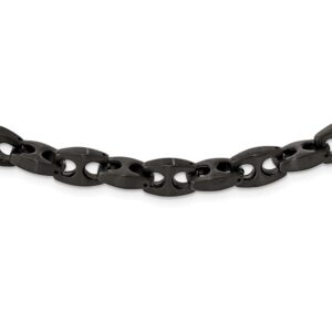 Stainless Steel Brushed Black IP-plated 24in Link Necklace