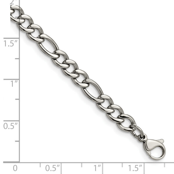 Stainless Steel Polished 5.3mm 7in Figaro Chain - Image 3
