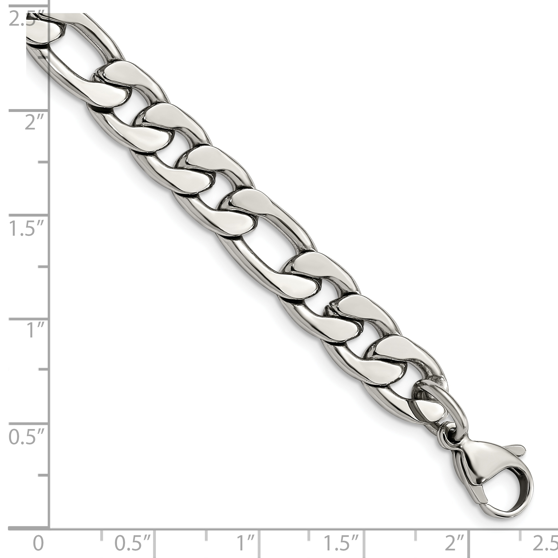 Stainless Steel Polished 8.75mm 9in Figaro Chain - Image 3