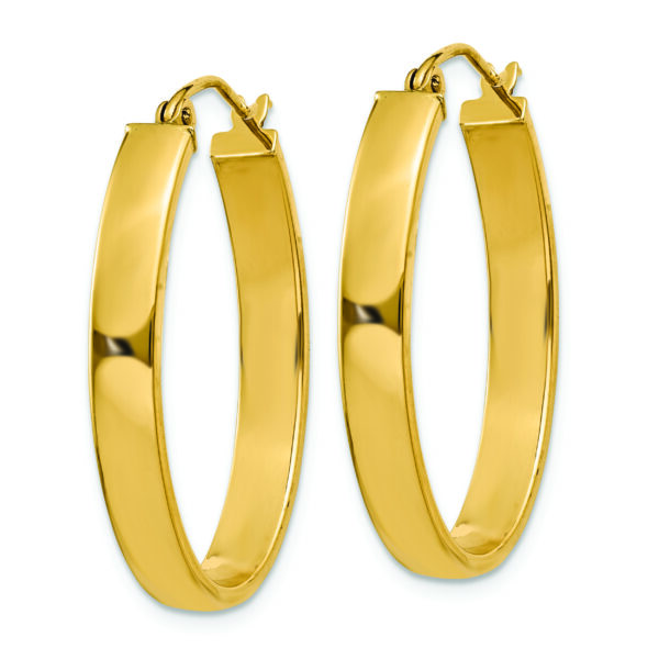 14k Lightweight Oval Hoop Earrings - Image 2