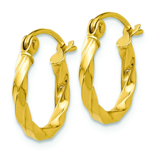 14k Twist Polished Hoop Earring - Image 2