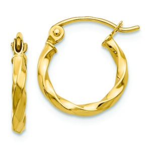 14k Twist Polished Hoop Earring