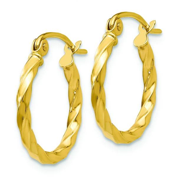 14k Twist Polished Hoop Earring - Image 2