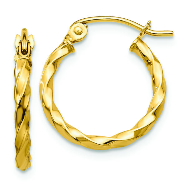 14k Twist Polished Hoop Earring