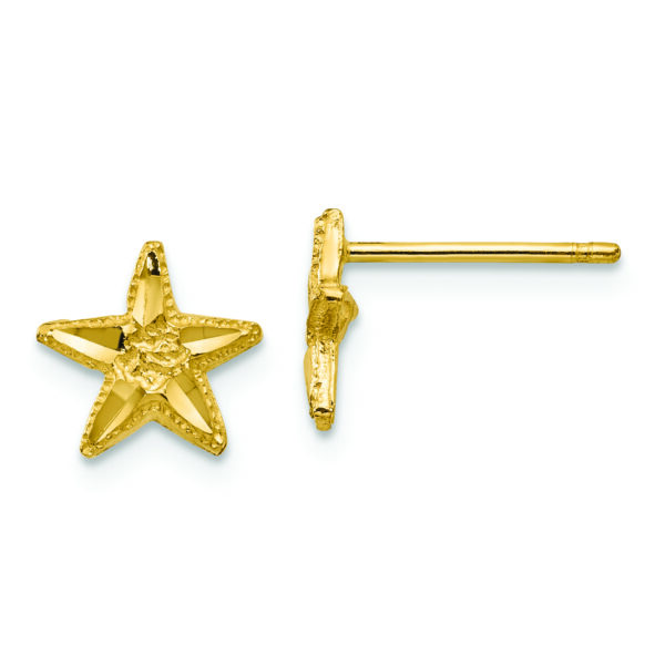 14K Diamond-cut Starfish Earrings