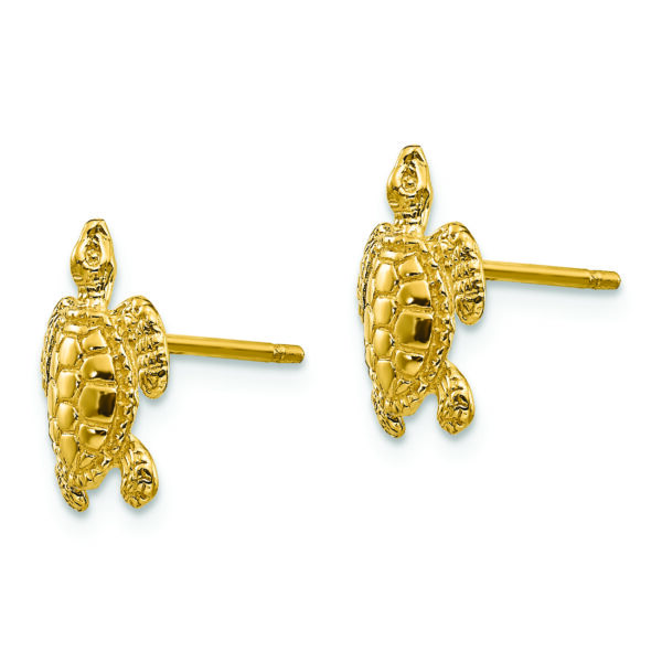 14k Sea Turtle Post Earrings - Image 2