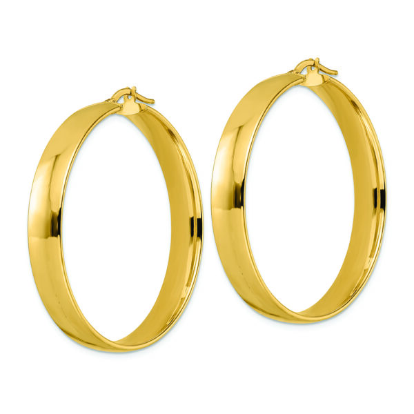 14K Polished Hoop Earrings - Image 2