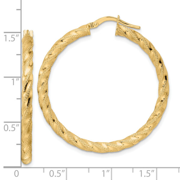 14K Polished Twisted Hoop Earrings - Image 2