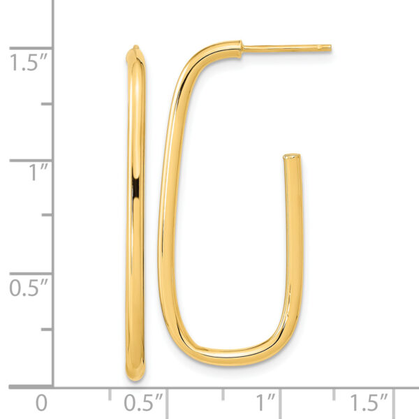 14K Polished J-Hoop Earrings - Image 2