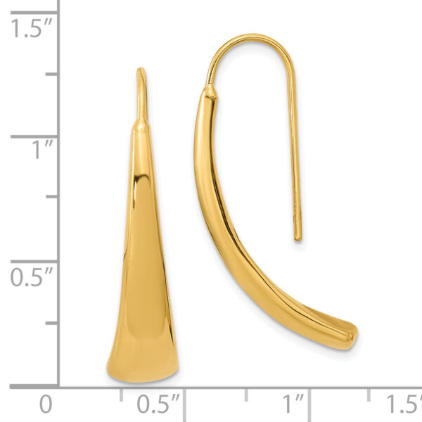 14k Polished Wire Hollow Earrings - Image 2