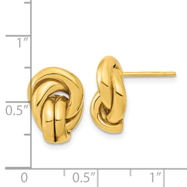 14k Polished Love Knot Hollow Post Earrings - Image 2