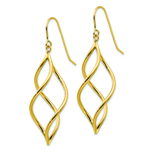 14K Twisted Dangle Earrings - Image 2