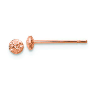 14K Rose Gold 3mm Puff Circle Stud Earrings