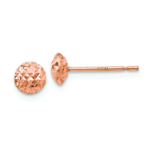 14K Rose Gold 5 mm Puff Circle Stud Earrings