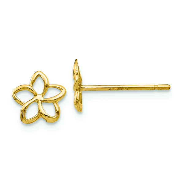 14k Plumeria Post Earrings