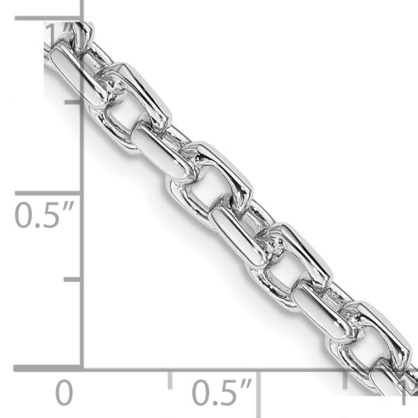 14k White Gold 4.6mm Hand-polished Link Bracelet - Image 2