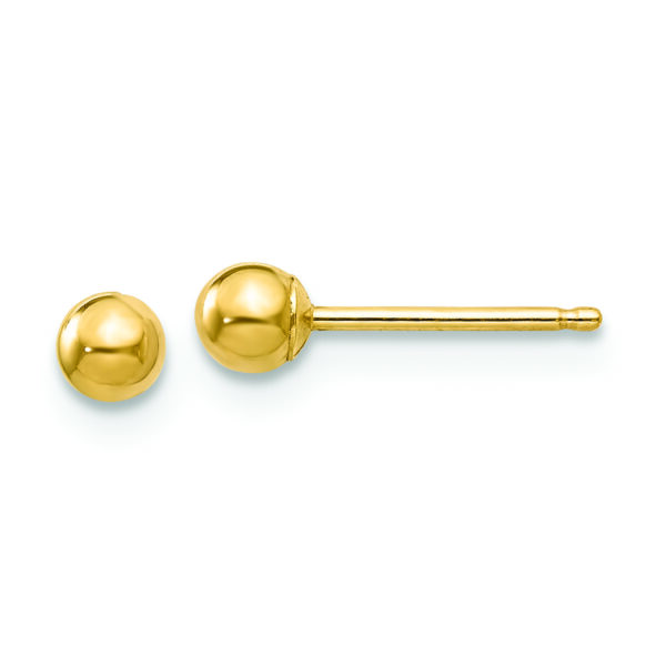 14k Polished 3mm Ball Post Earrings