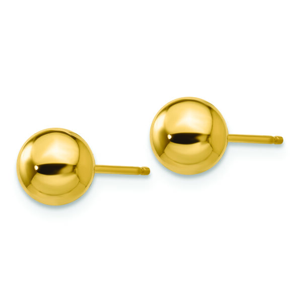 14k Polished 6mm Ball Post Earrings - Image 2