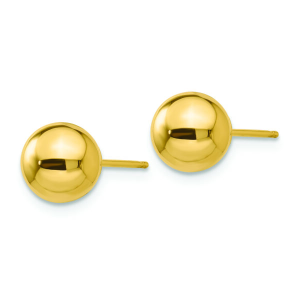 14k Polished 7mm Ball Post Earrings - Image 2