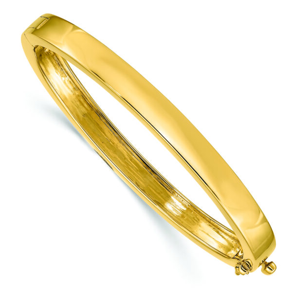 14k 6.3mm Polished Solid Hinged Bangle Bracelet