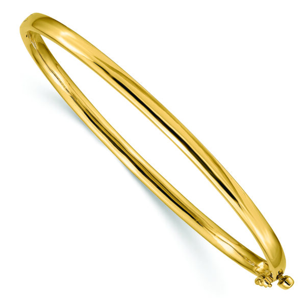 14k 3.6mm Polished Solid Hinged Bangle Bracelet