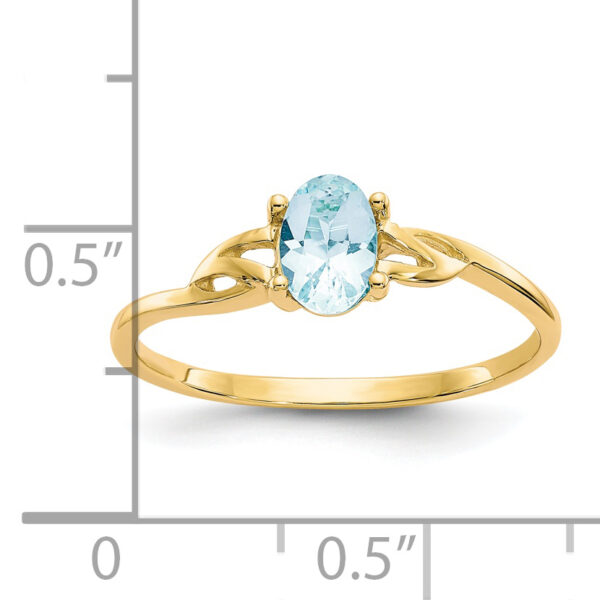 14k Aquamarine Birthstone Ring - Image 2