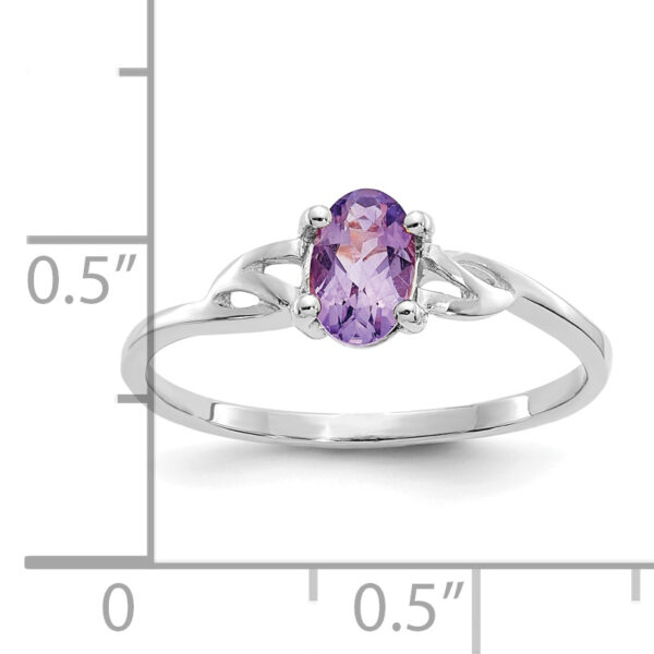 14k White Gold Amethyst Birthstone Ring - Image 2