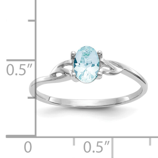 14k White Gold Aquamarine Birthstone Ring - Image 2