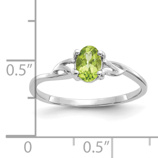 14k White Gold Peridot Birthstone Ring - Image 2