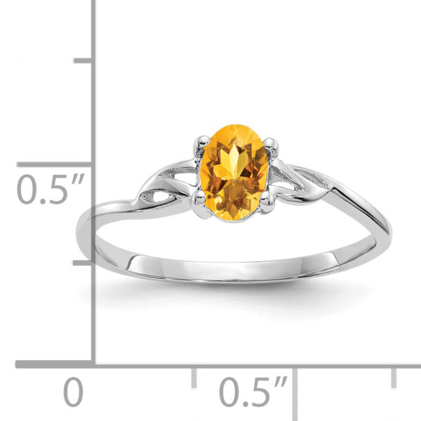 14k White Gold Citrine Birthstone Ring - Image 2