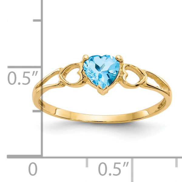 14k Blue Topaz Birthstone Ring - Image 2