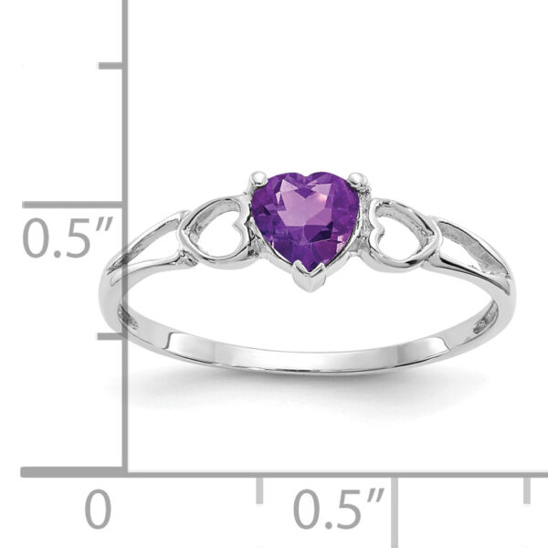 14k White Gold Amethyst Birthstone Ring - Image 2