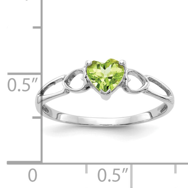 14k White Gold Peridot Birthstone Ring - Image 2