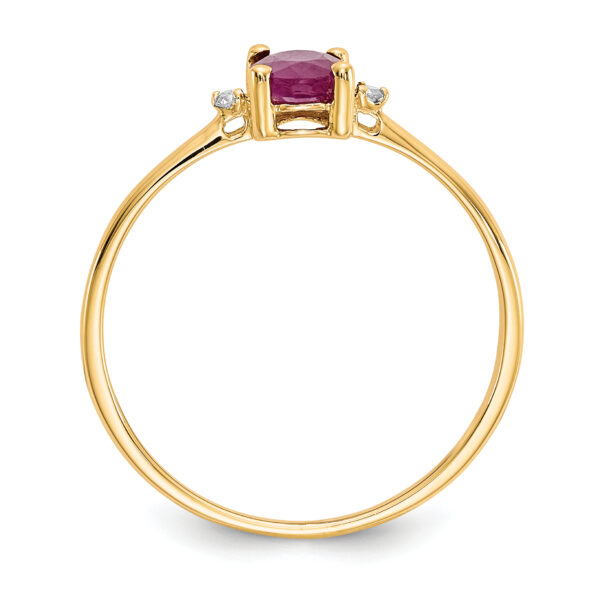 14k Diamond & Ruby Birthstone Ring - Image 2