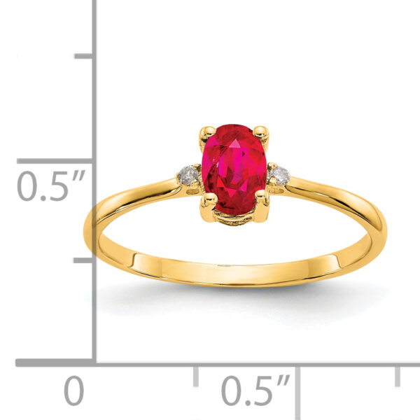 14k Diamond & Ruby Birthstone Ring - Image 3