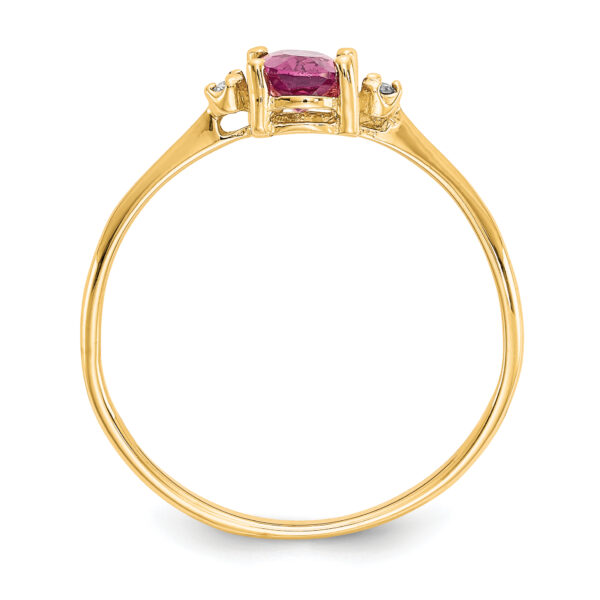 14k Diamond & Pink Tourmaline Birthstone Ring - Image 2