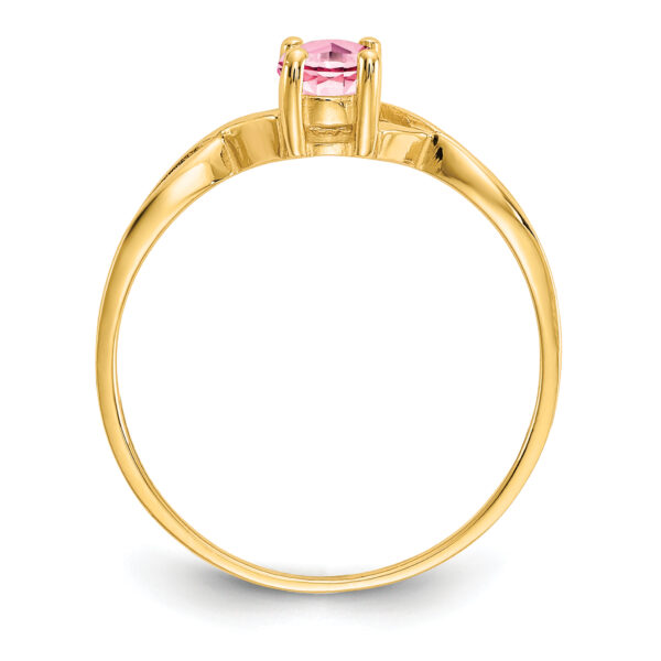 14k Pink Tourmaline Birthstone Ring - Image 2