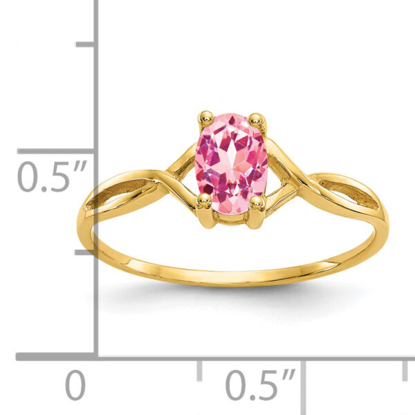 14k Pink Tourmaline Birthstone Ring - Image 3